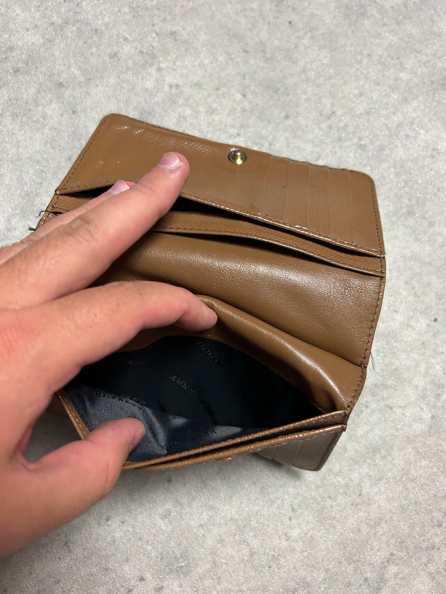 Porte feuille Burberry en cuir marron