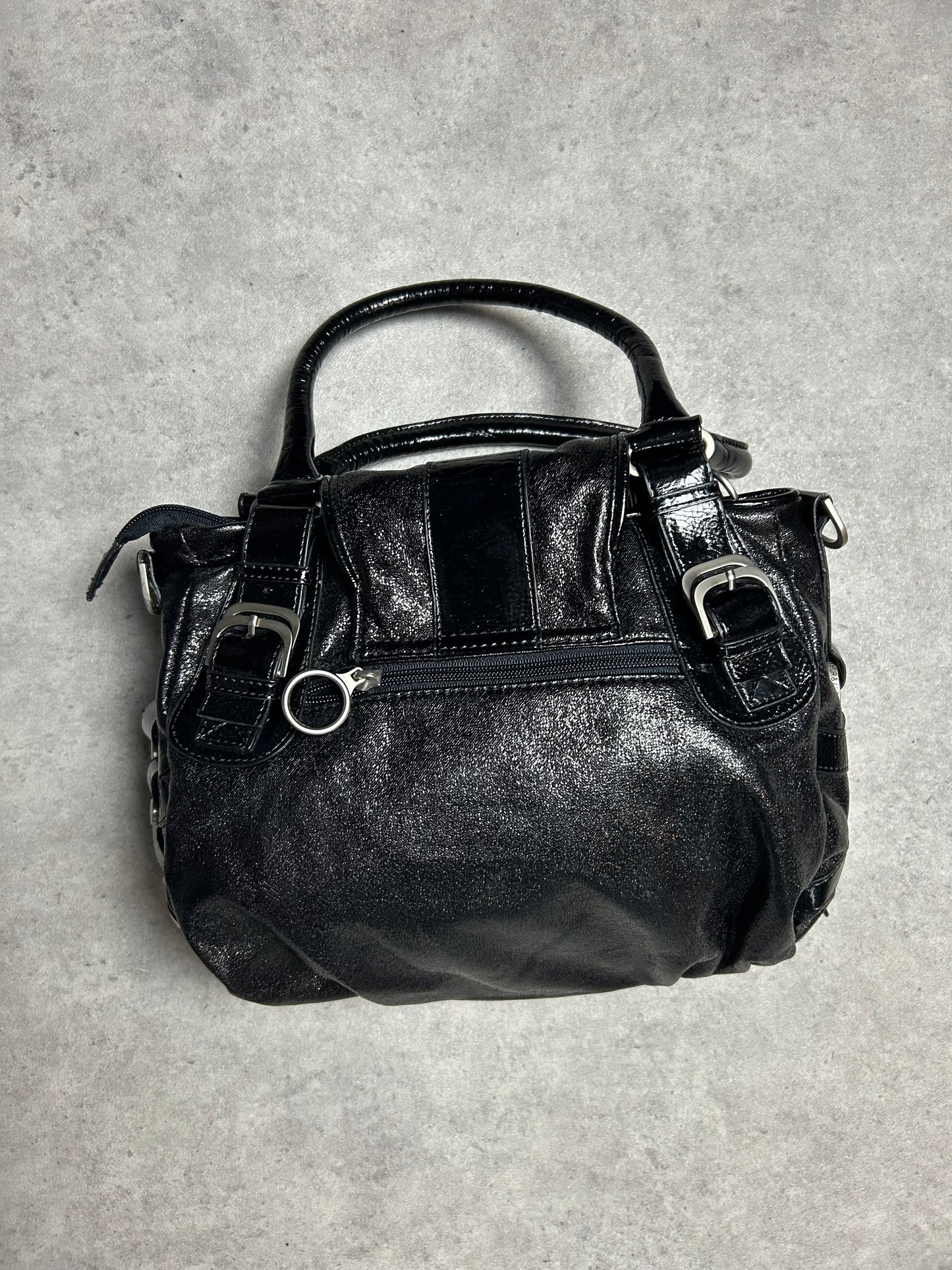 Sac à main Arthur & Aston similicuir pailleté noir y2k