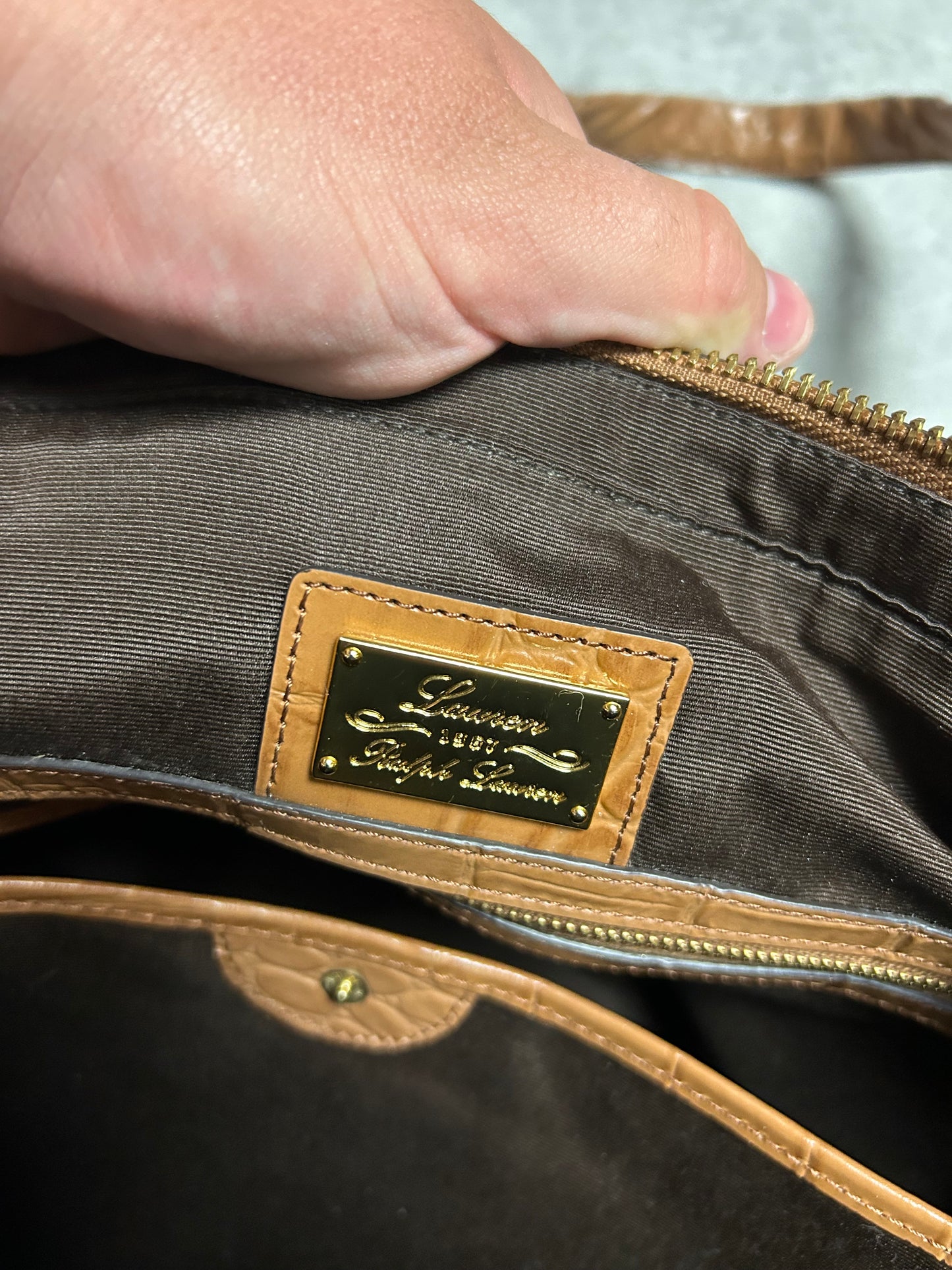 Sac à main - Ralph Lauren - écaille marron claire