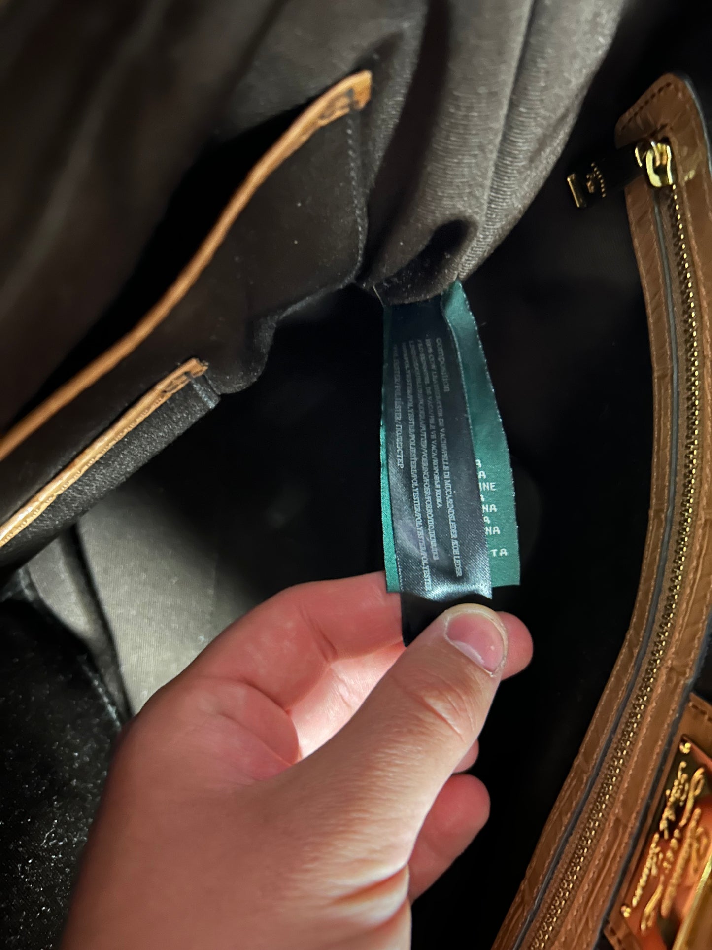 Sac à main - Ralph Lauren - écaille marron claire