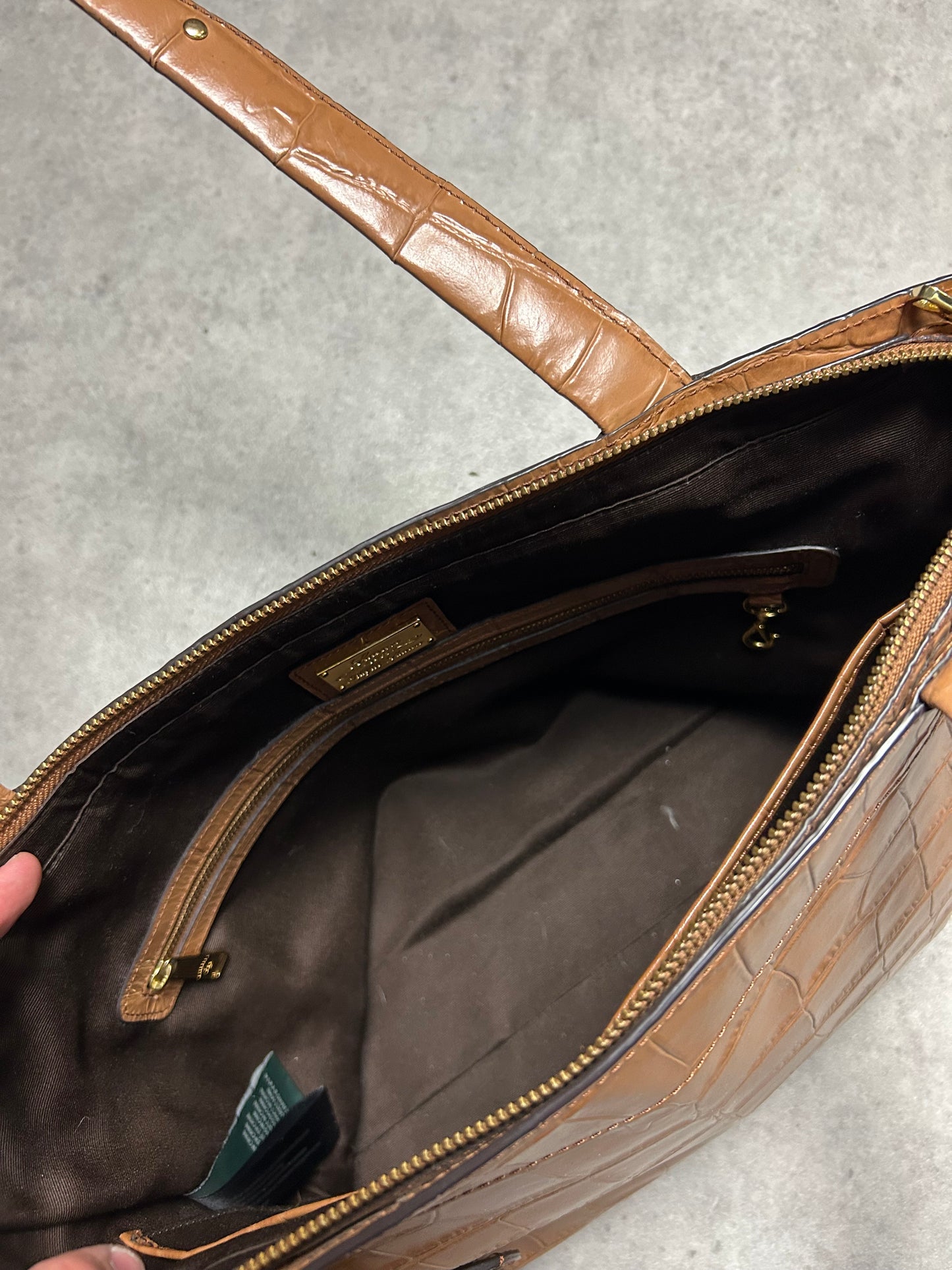 Sac à main - Ralph Lauren - écaille marron claire