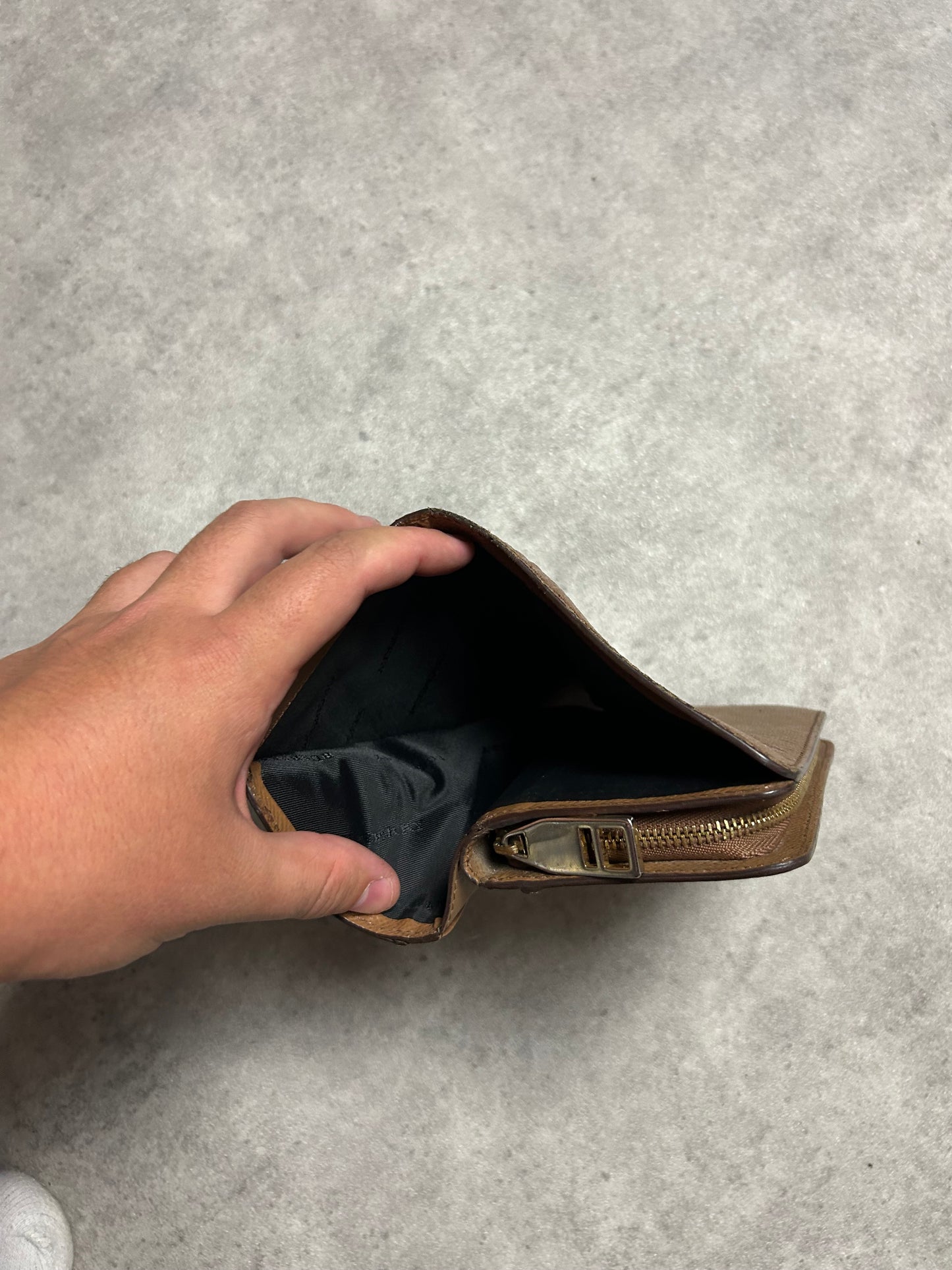 Porte feuille Burberry en cuir marron