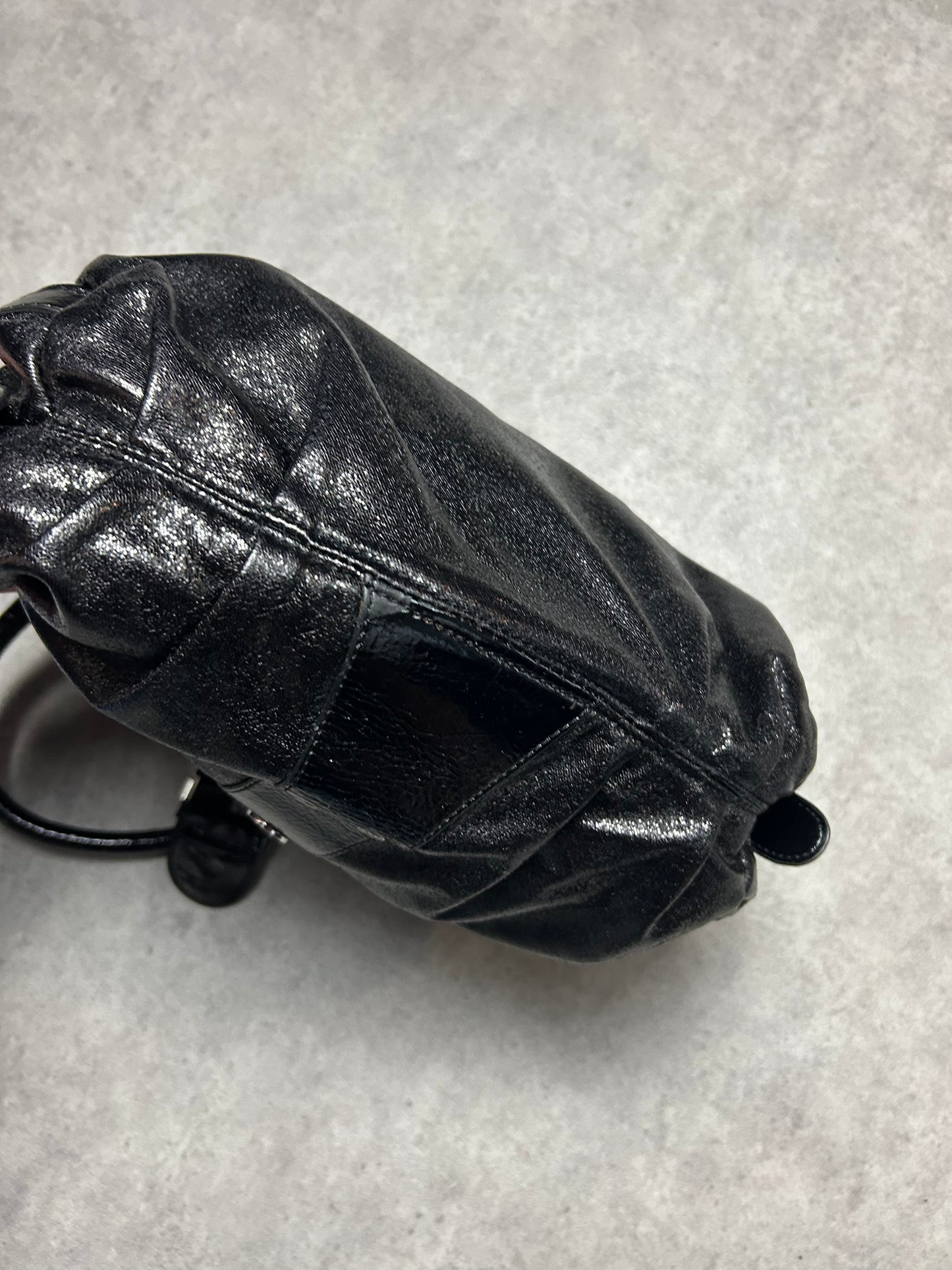 Sac à main Arthur & Aston similicuir pailleté noir y2k