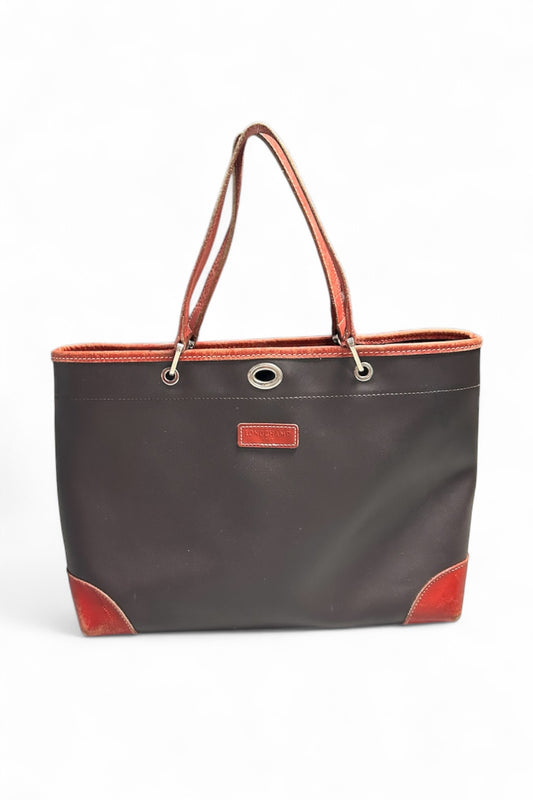 Sac à main Longchamp en toile marron vintage