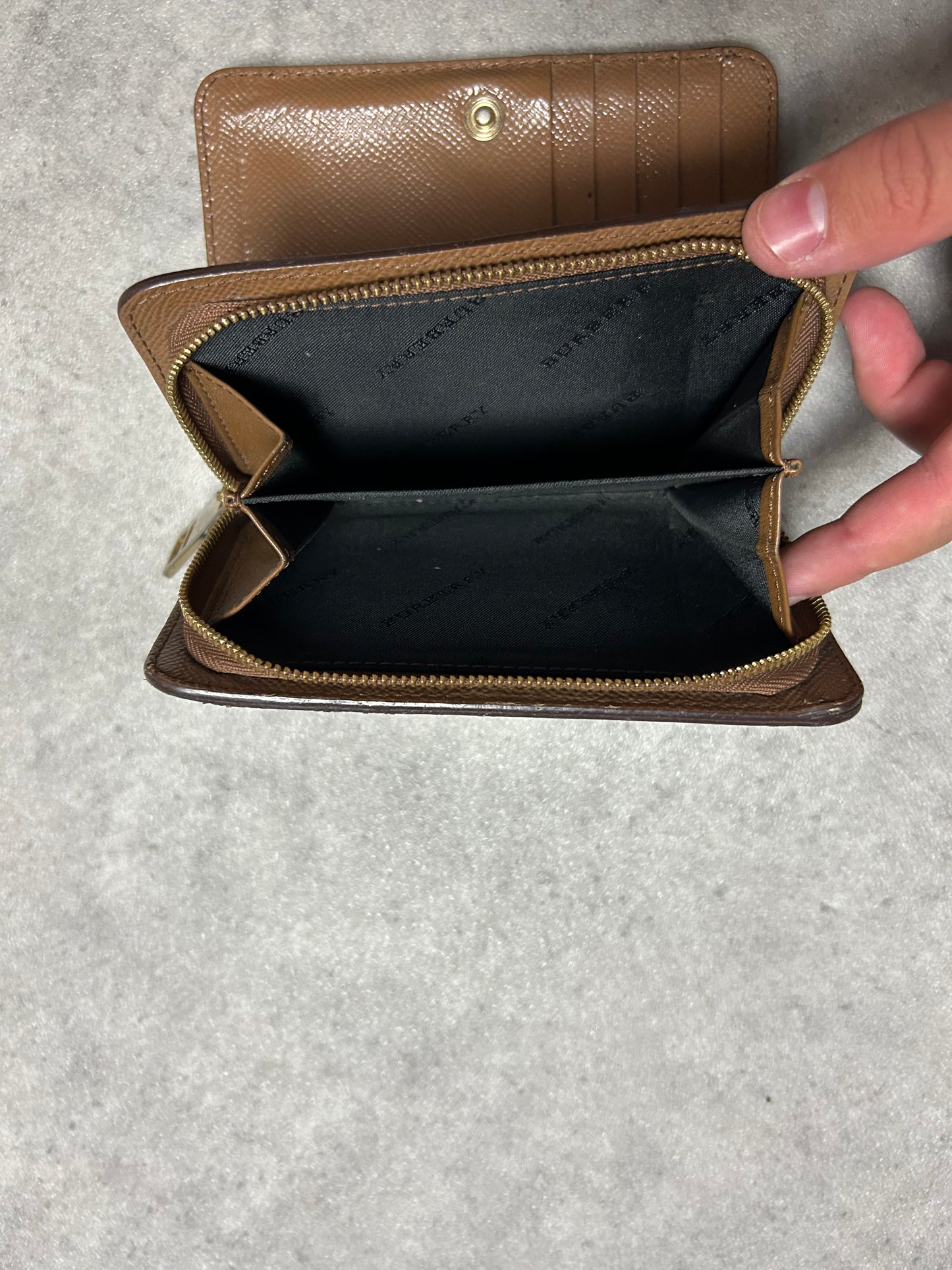 Porte feuille Burberry en cuir marron