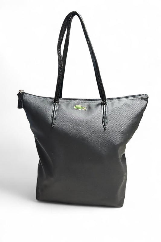 Sac à main Lacoste cabas en cuir noir