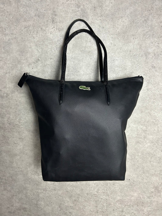 Sac à main Lacoste cabas en cuir noir