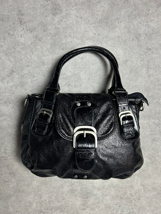 Sac à main Arthur & Aston similicuir pailleté noir y2k