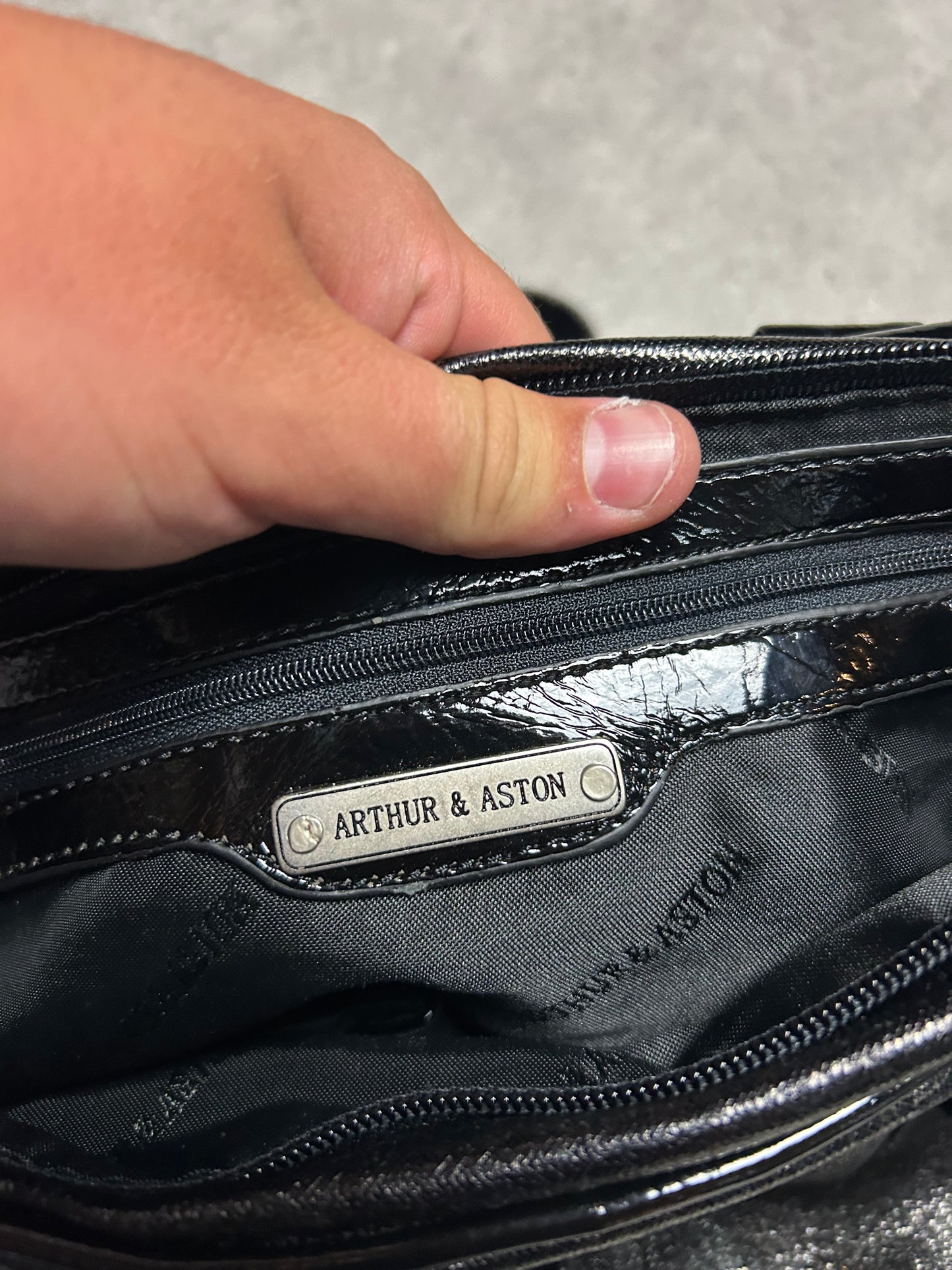 Sac à main Arthur & Aston similicuir pailleté noir y2k