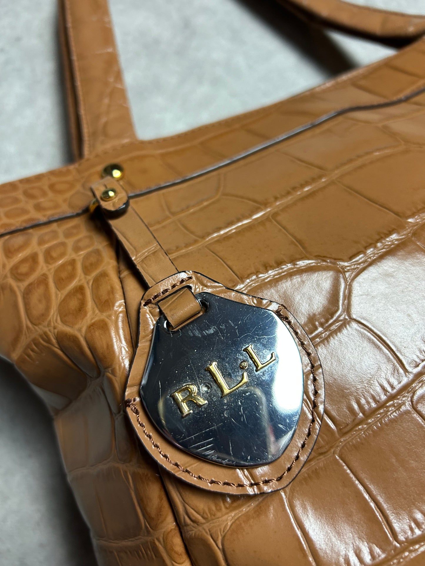 Sac à main - Ralph Lauren - écaille marron claire